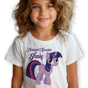 Koszulka Junior Biała TWILIGHT SPARKLE *TWOJE IMIĘ* Rozmiar 146 - 152 cm WZ - Koszulki męskie - miniaturka - grafika 1