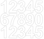 Pasmanteria - Cyfry samoprzylepne 6 cm biały z połyskiem - miniaturka - grafika 1