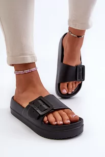 Damskie Piankowe Klapki Na Platformie Z Klamrą Big Star NN274A662 Czarne-41 - Moda i Uroda OUTLET - miniaturka - grafika 1