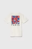 Koszulki dla chłopców - adidas t-shirt bawełniany dziecięcy kolor biały z nadrukiem - miniaturka - grafika 1