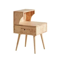 Szafki nocne - Stolik nocny Szafka nocna Komoda z szufladami Szuflada do przechowywania SINAR Stolik nocny Naturalny 45x40x69 cm HOMLA - miniaturka - grafika 1