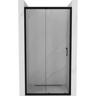 Mexen Apia drzwi prysznicowe rozsuwane 145 cm, transparent, czarne - Ścianki i drzwi prysznicowe - miniaturka - grafika 1