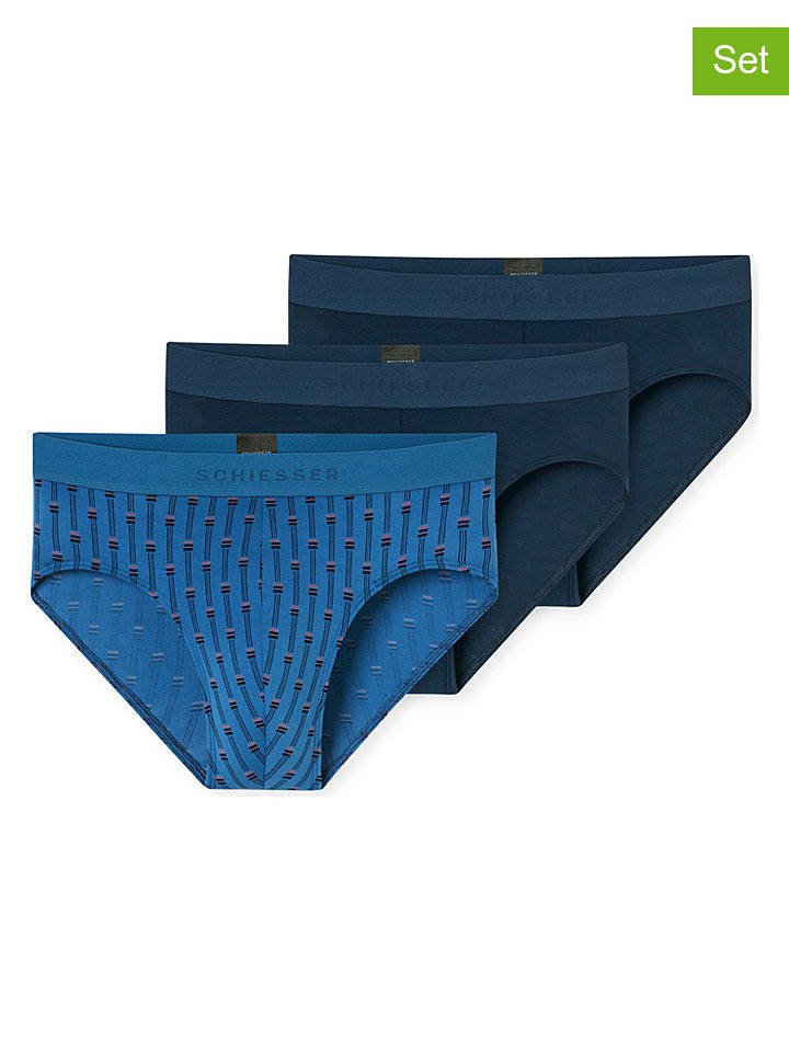 Schiesser Slipy (3 pary) w kolorze granatowo-niebieskim