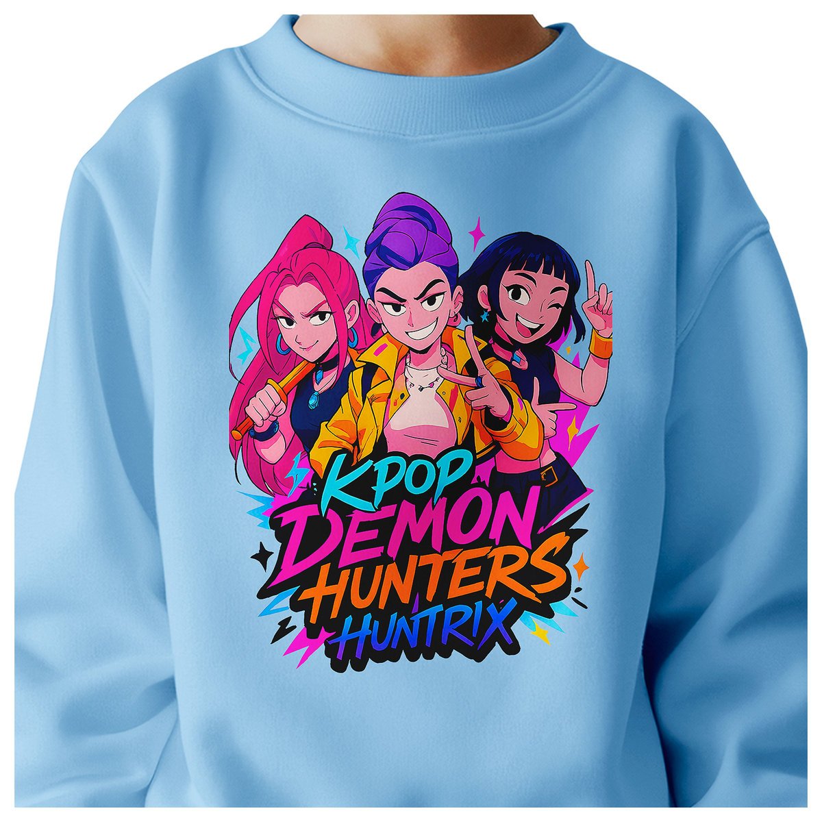 BLUZA DZIECIĘCA KPOP DEMON HUNTERS HUNTRIX 104 BAWEŁNIANA JAKOŚĆ