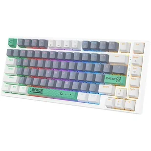 ONIKUMA G52 Klawiatura Mechaniczna Gamingowa RGB : Kolor - biały/szary - Kable USB - miniaturka - grafika 1