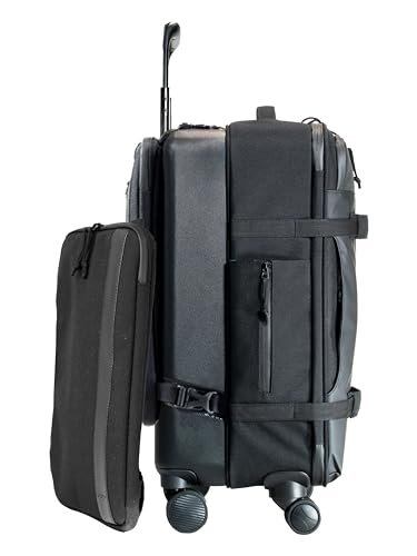 Taskin Hybrydowy bagaż podręczny Denali 4 koła, Denali Bagaż podręczny + pokrowiec na laptopa czarny, M, Hybrydowy bagaż podręczny z kółkami obrotowymi i odpinanym plecakiem