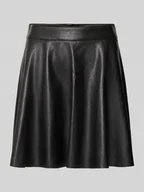 Spódnice - Spódnica mini o rozkloszowanym kroju z imitacji skóry model ‘LUNA’ - miniaturka - grafika 1