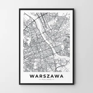 Plakat Mapa Warszawy - Obrazy i zdjęcia na płótnie - miniaturka - grafika 1