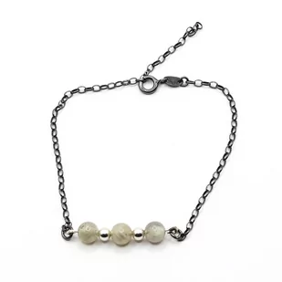 Bransoletka- “MOTYWACJA” - LABRADORYT, Srebro p.925 - Bransoletki - miniaturka - grafika 1