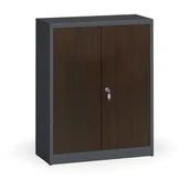 Szafy biurowe - ALFA 3 Szafy spawane z laminowanymi drzwiami, 1150 x 920 x 400 mm, RAL 7016/wenge 1261221 - miniaturka - grafika 1