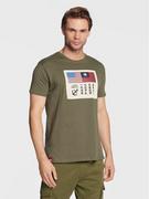Koszulki męskie - Alpha Industries T-Shirt Usn Blood 108507 Zielony Regular Fit - miniaturka - grafika 1