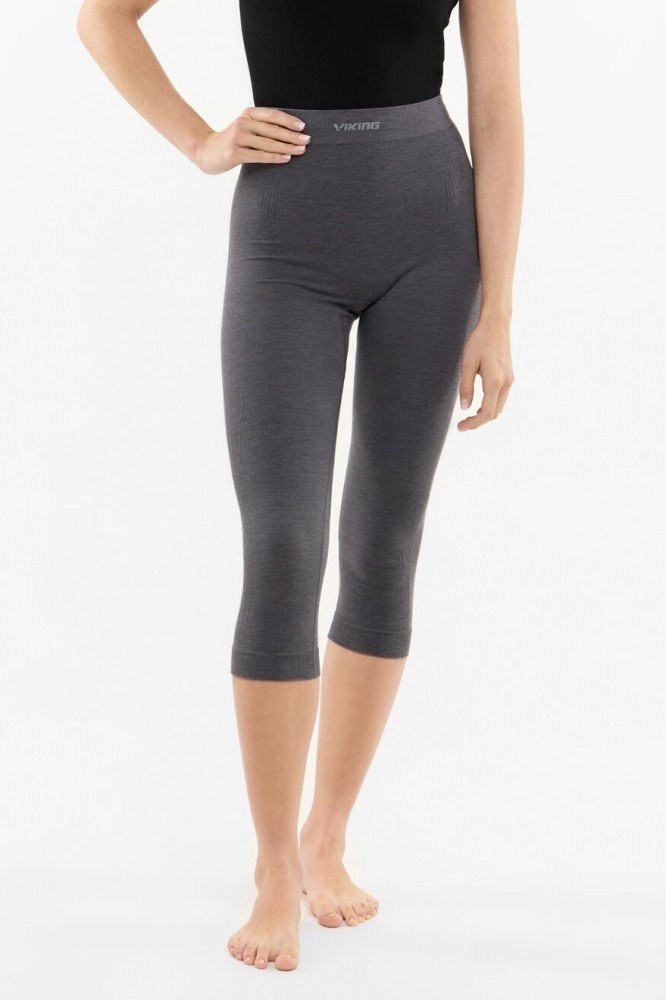 Getry termoaktywne damskie PrimaLoft z kaszmirem Viking Tende Lady Pants 3/4 0800 szary L