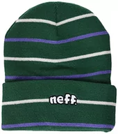 Czapki męskie - Neff Czapka męska Waldo Beanie, Zielony/paski, jeden rozmiar - miniaturka - grafika 1