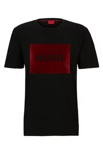 Koszulki męskie - HUGO Koszulka męska Dulive_v, czarny (Black1), S - grafika 1