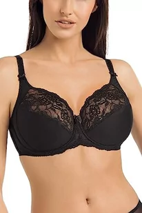 Teyli Damski biustonosz z fiszbinami Minimizer z koronką, czarny, 75H - Biustonosze - miniaturka - grafika 1