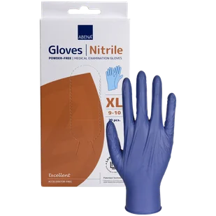 Abena, rękawice nitrylowe, niejałowe, bezpudrowe, niebieskie, rozmiar XL, 20 sztuk - Rękawiczki jednorazowe - miniaturka - grafika 1