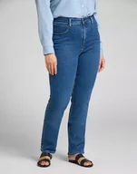 Spodnie damskie - Lee Classic Straight Plus Damskie Spodnie Jeansowe Jeansy Mid Evita L32Jpvyw-W34 L31 - miniaturka - grafika 1