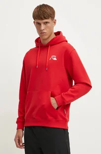 Quiksilver bluza Dna Bubble Logo Hoodie męska kolor czerwony z kapturem z nadrukiem AQYFT03372 - Bluzy męskie - miniaturka - grafika 1