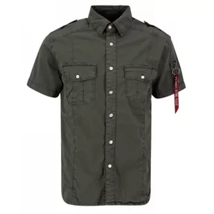 Koszula z krótkim rękawem Alpha Industries Basic Shirt Slim S 136427 136 - Ciemnoszara - Odzież taktyczna i umundurowanie - miniaturka - grafika 1