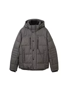TOM TAILOR Męska kurtka zimowa z odpinanym kapturem, 28007-Grey Garment Dye Structure, XL - Kurtki męskie - miniaturka - grafika 1
