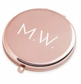 Lusterka do makijażu - Lusterko okrągłe różowe z wygrawerowanymi inicjałami dla niej - miniaturka - grafika 1