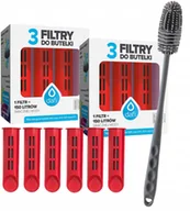 Wkłady filtrujące - 6x Filtr do butelki wkład filtrujący Dafi czerwony makowy + szczoteczka - miniaturka - grafika 1
