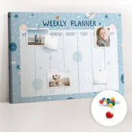 Planery - Organizer, Tablica korkowa 100x70 cm + Kolorowe Pinezki - Planer tygodniowy kosmos - miniaturka - grafika 1