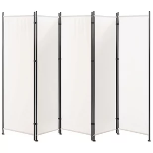5-panelowy składany parawan pokojowy 270 x 170 cm biały NARNI - Parawany - miniaturka - grafika 1