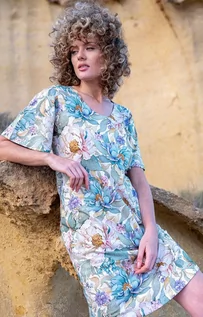 Piżamy damskie - Damska koszula nocna w kwiaty 266, Kolor multicolour, Rozmiar S, Cana - Primodo.com - grafika 1