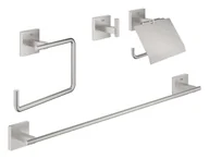 Wieszaki łazienkowe - Grohe QuickFix Start Cube - Zestaw akcesoriów łazienkowych 4 w 1, Supersteel 41115DC0 - miniaturka - grafika 1