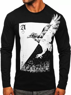 Czarny longsleeve męski z nadrukiem Bolf 146741 - Koszulki męskie - miniaturka - grafika 1