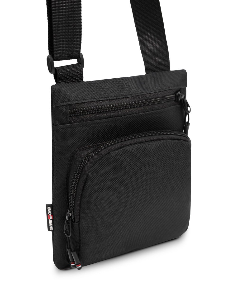 Mała torba męska na ramię praktyczna saszetka na pasku czarna Pako Jeans