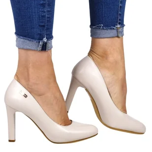 DAMSKIE CZÓŁENKA NA SŁUPKU SZPILKI  OBCASIE SERGIO LEONE 1457 SZARE MATOWE - Czółenka - miniaturka - grafika 1