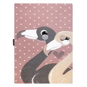 Dywany dla dzieci - Dywan PETIT FLAMINGOS FLAMINGI SERDUSZKA różowy 80x150 cm - miniaturka - grafika 1