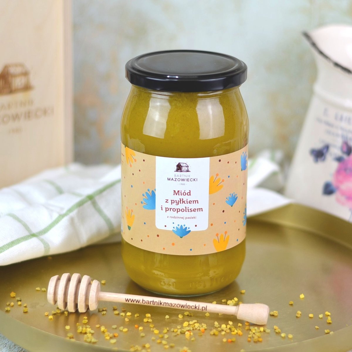 Miód z propolisem i pyłkiem 1000 g / Bartnik Mazowiecki