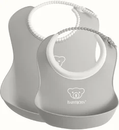 BABYBJORN - zestaw śliniaków mały/duży - Grey Przykładowa dodatkowa nazwa - Śliniaki i fartuszki - miniaturka - grafika 1
