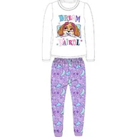 Piżamy dla dziewczynek - Piżama dziewczęca z długim rękawem Psi Patrol Biała - miniaturka - grafika 1