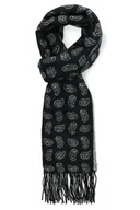 Apaszki i szaliki męskie - Szal Czarny Paisley - miniaturka - grafika 1