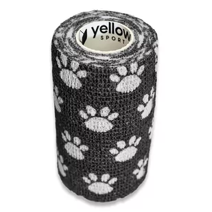 yellowBAND Bandaż Kohezyjny 10cm x 4,5m Czarny w Łapki - Apteczki i materiały opatrunkowe - miniaturka - grafika 1