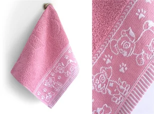 Ręcznik 30x50 Pieski w akcji różowy frotte bawełniany dziecięcy do przedszkola Greno Kids - Ręczniki - miniaturka - grafika 1