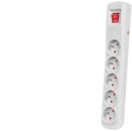 Listwy zasilające - Przedłużacz elektryczny Listwa zasilająca antyprzepięciowa ARCON R5 na 5 gniazd 2P+Z z wyłącznikiem szara 5m 0001-00020-55150 - miniaturka - grafika 1