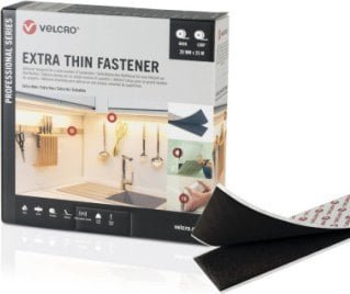 Velcro VELCRO Extra Thin Velcro 25m pasek z haczykiem 25m pasek z pętelką, rzep 20mm czarny