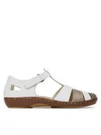 Sandały damskie - Rieker Sandały 45869-80 Biały - miniaturka - grafika 1