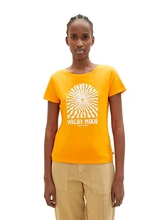 TOM TAILOR Denim Damska koszulka z nadrukiem, 31684 - Jasny pomarańczowy mango, S - Koszulki i topy damskie - miniaturka - grafika 1