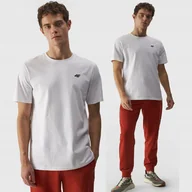 Koszulki męskie - T-SHIRT MĘSKI 4F XXL KOSZULKA BAWEŁNIANA BASIC TTSHM1843 AW24 - miniaturka - grafika 1