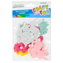 Naklejki Filc Królik Z Pomponem 24 Sztuki Naklejki Filc Królik Z Pomponem 24 Sztuki - Wielkanoc - miniaturka - grafika 1