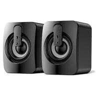 Głośniki komputerowe - Głośniki komputerowe USB 2.0 Alogy Mini Stereo Wired Speakers HIFI z mikrofonem Czarne - miniaturka - grafika 1