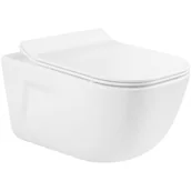 Miski WC - Miska WC Rimless z deską wolnoopadającą slim MEXEN Margo, biała - miniaturka - grafika 1