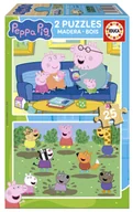 Puzzle - Puzzle drewniane 2x25 Świnka Peppa 113784 Educa - puzzle - miniaturka - grafika 1
