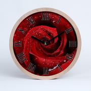 Zegary - Zegar drewniany rzymski krople na róży fi 30 cm, Tulup - miniaturka - grafika 1